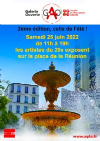 Pour fêter l’arrivée de l’été : rendez-vous le 25 juin, Place de la Réunion, pour la 2e édition de la Galerie Ouverte. Le samedi 25 juin 2022 à Paris. Paris.  11H00